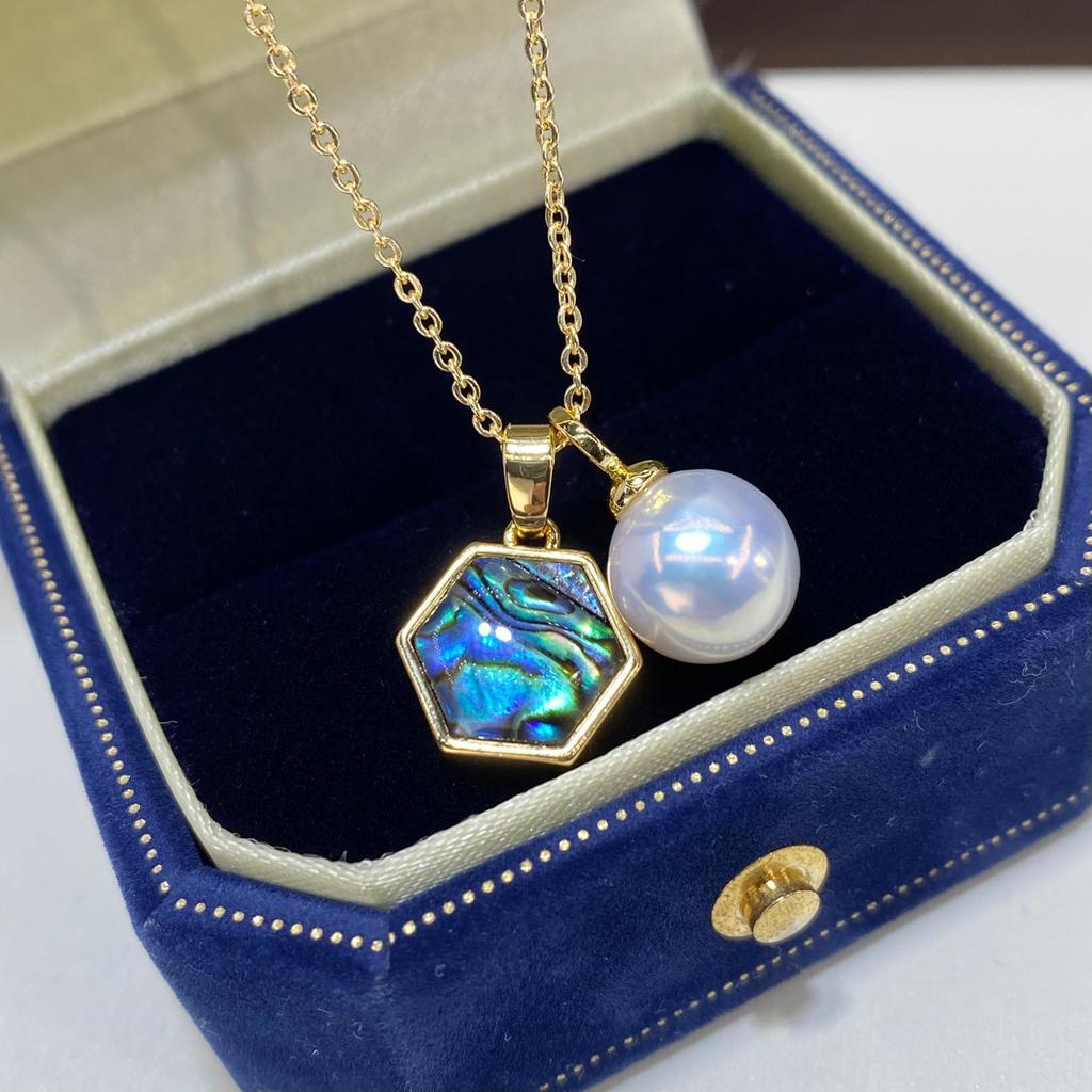 Originální přívěsek z přírodní sladkovodní perly, 18karátové zlato, abalonová perleťová skořápka, náhrdelník lásky, módní a všestranný pro ženy