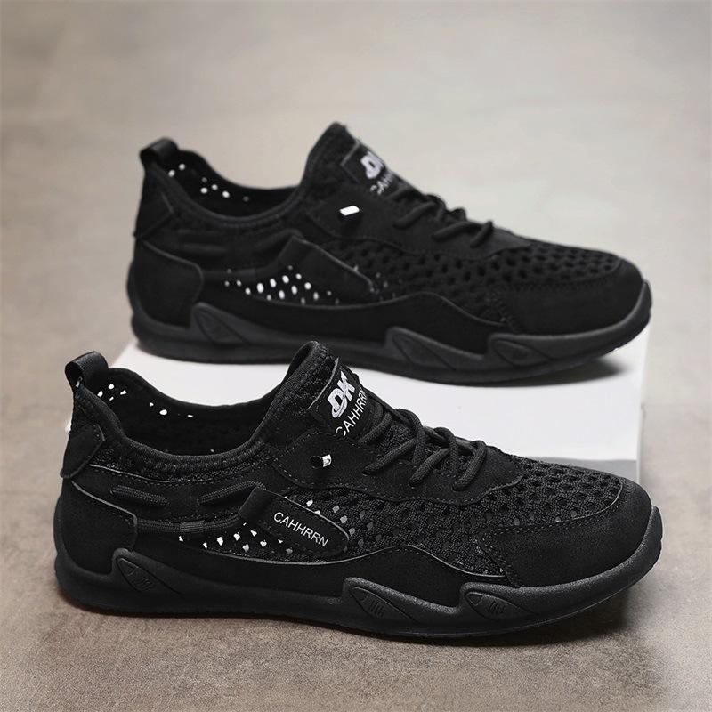 

Летняя новая обувь из дышащей и удобной крупной сетки, для путешествий на открытом воздухе, со свободной шнуровкой и защитой стопы, спортивная, модная мужская обувь с низким верхом 44