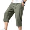 Herren Locker Geschnittene Leichte Schnelltrocknende Atmungsaktive Lässige Sport-Capri-Shorts mit Elastischem Bund und Kordelzug