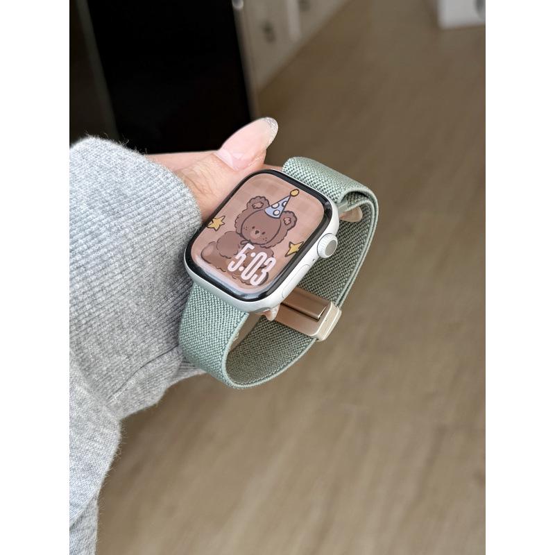 

Compatible Nylon & Metal Magnetic Buckle Band for Apple Watch Series 11 & iWatch 10th Gen 9876E Apple 38/40/41 (s10/s11 42mm) Compatible сосна зеленый