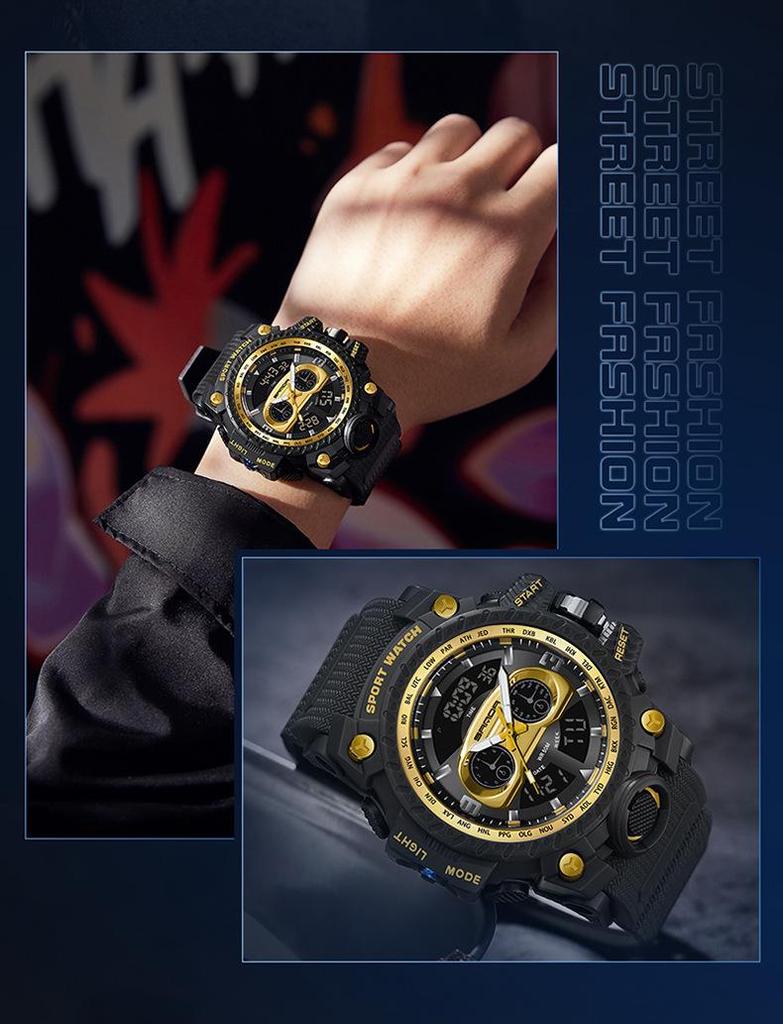 Fashionable Sanda 3153 Men's Multifunctional Sports Watch - Trendy and Creative Design