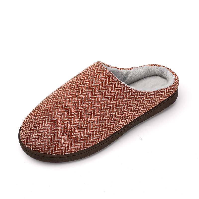 

Модная домашняя обувь, мужские зимние повседневные хлопковые тапочки, износостойкие, удобные, без застежек, гибкие, нескользящие, плюс бархатная модель, сохраняющая тепло 46-47 тёмно-рыжий