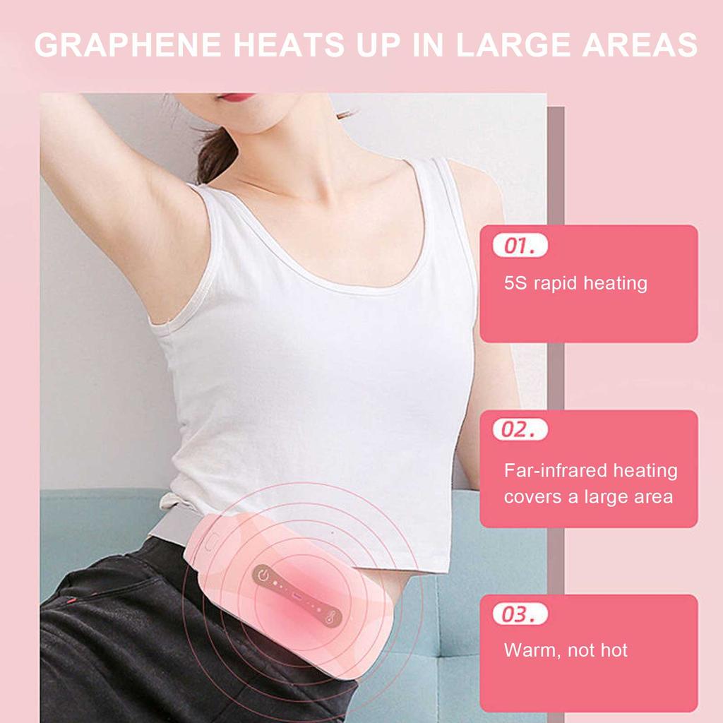 Electric Belly Heating Pad 3 Heat Levels Thermostatic Vibration Waist Heating Belt USB Charging