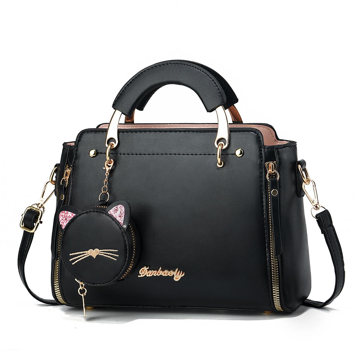 

Exquisite handbag cat bag fashion shoulder messenger bag casual women bag 25*10*19 чёрный