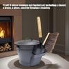 Galvanized Irons Fireplaces Tool Set Heat Resistant Bucket Shovel Brush Gloves For Ashes Collection Transport