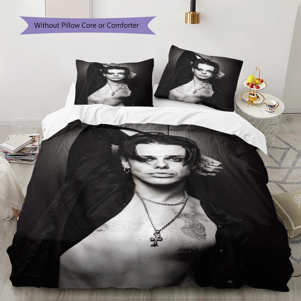YUNGBLUD Pattern Bedding Quilt Set Quilt Cover Pillowcase Home Decoration Birthday Gift (1 * Duvet Cover + 2 * Pillowcase, Without Core)