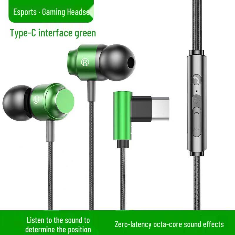 Metal Magnetic Type-C In-Ear Earphones with Heavy Bass and Wired Control – Ideal for E-sports and Gaming