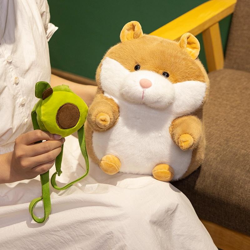 

Мультяшный хомяк с авокадо, мягкая игрушка, каваий, мягкое животное, мышь, плюшевая подушка, кукла для успокоения младенцев, подарок на день рождения 22cm