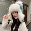 Fashion Fleece Thickened Hat Women's Winter Windproof Ear Protection Lei Feng Hat Cycling Skiing Knitted Wool Hat