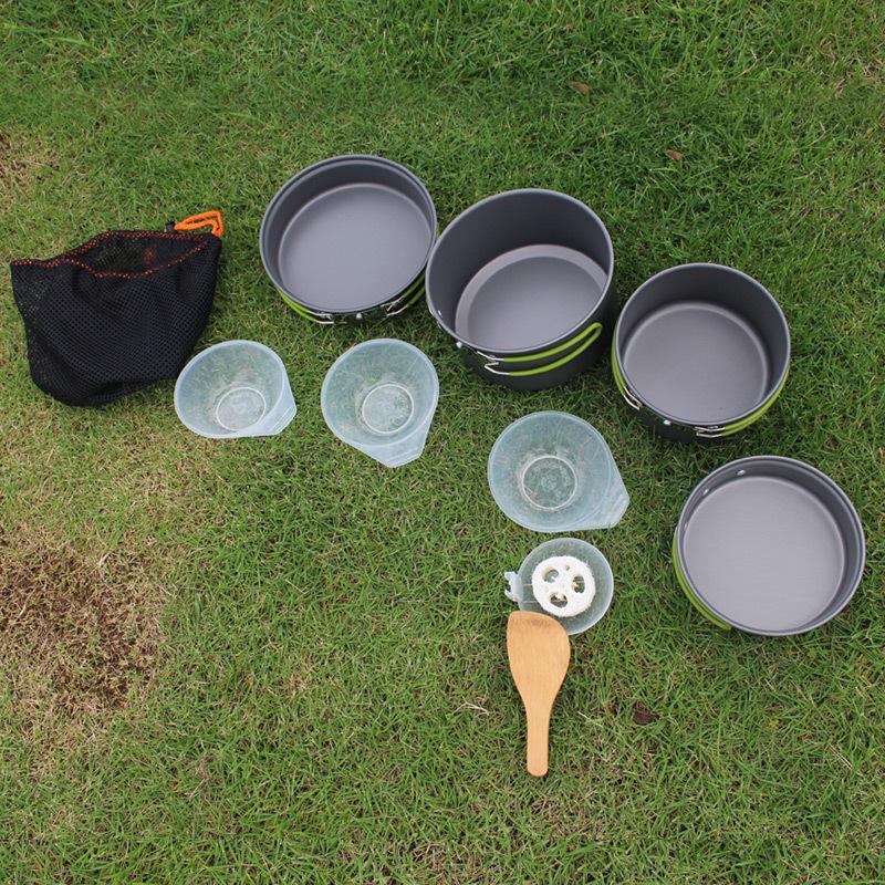 Outdoor 2-3 Person Portable Camping Set Pot, Picnic Hiking Set Pot Cutlery Ds-301