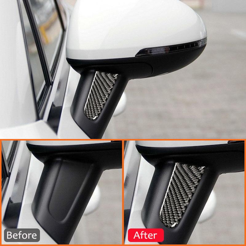 For Porsche Macan 2015-2018 Carbon Fiber Car Rearview Mirror Left Right Anti-Scratch Trim Strips Exterior Decoration Sticker