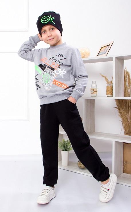 

Худі з м якої тканини зі штанами для хлопчиків, повсякденний спортивний одяг, демісезонний, 6168-023-33 HC 92 срібний