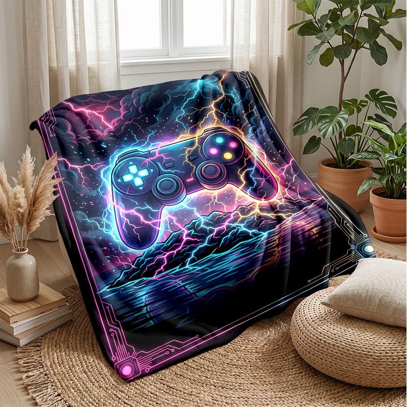 Gaming Controller Graffiti Theme blanket Lightweight Warm Flannel Blanket Decorative Throw Blanket for Home Decoration