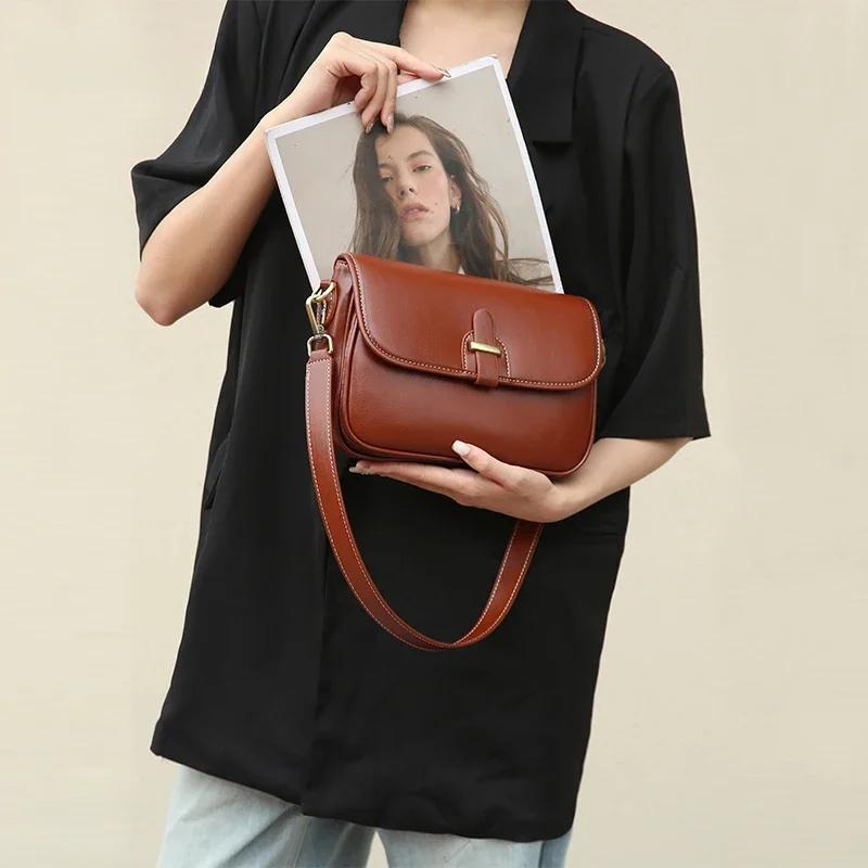 Damen Schultertasche aus echtem Leder Luxus Designer Taschen für Damen Mode kleine quadratische Umhängetasche