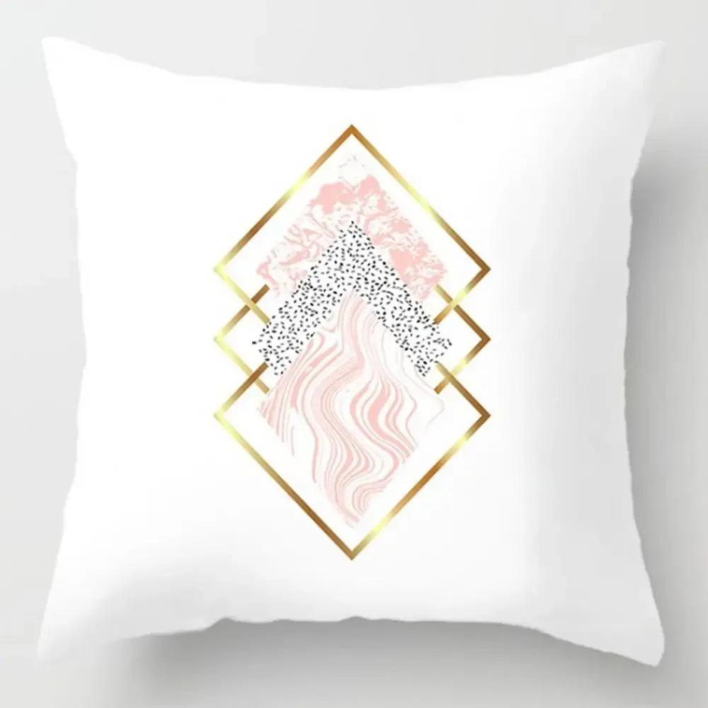 Modern Pink Pillow Case Polyester Peachskin Soft Cushion Cover Car Sofa Bedroom Living Room Fashion Home Decorative Pillowcase