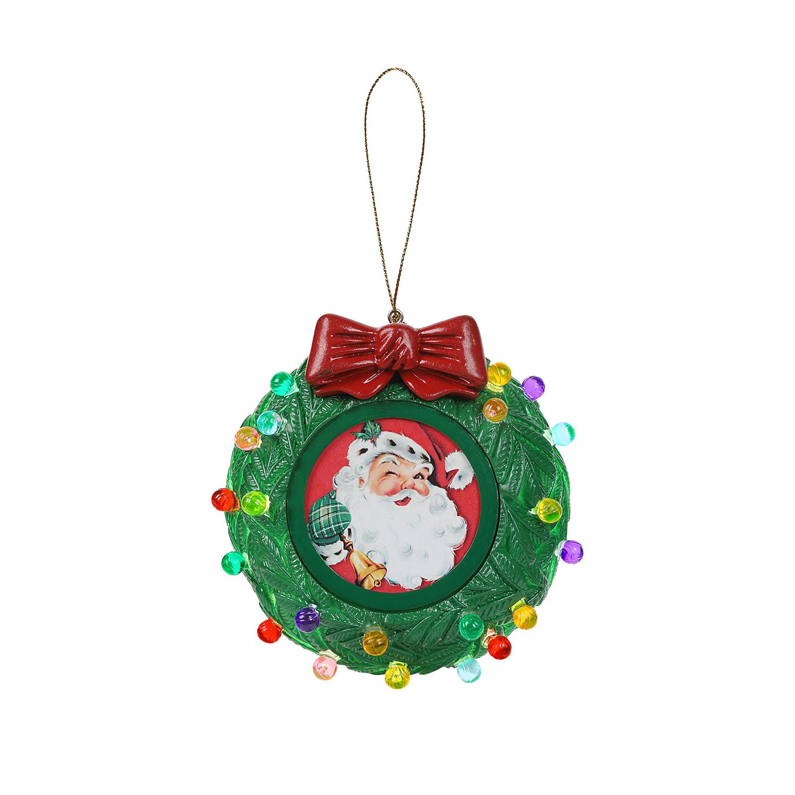 

3D Christmas 3-inch Green Wreath Photo Frame, Lettering Decorations, Customizable 60-second Message. One Size зелёный