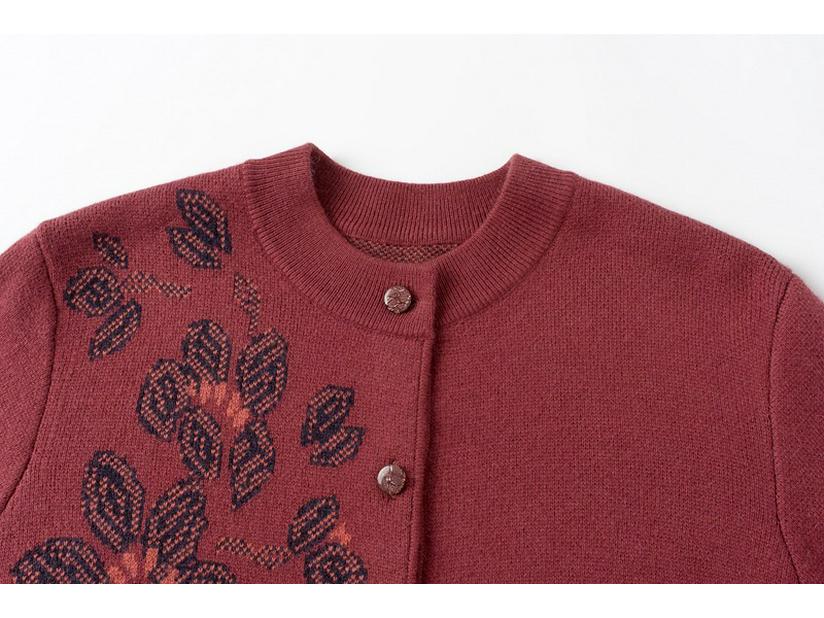 2025 Autumn/Winter Women's Wool Cardigan Crew Neck Sweater Coat