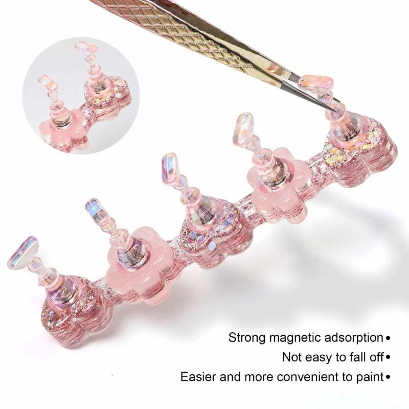 2pcs Multi Position Nail Practice Base ABS Material Salon Grade Manicure Training Equipment