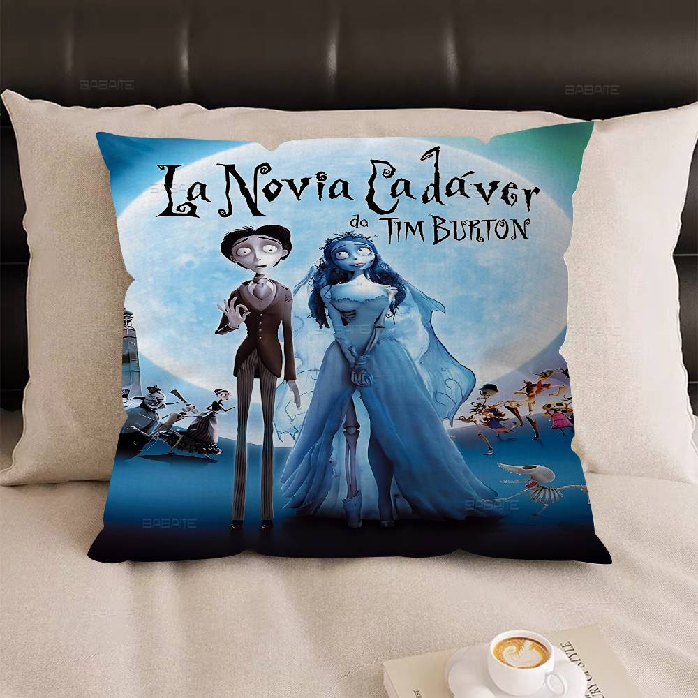 C-Corpse B-Bride Animation Movie Cushion Cover Car Throw Pillow Case For Sofa Car Christmas Gift 40X40Cm 45X45Cm