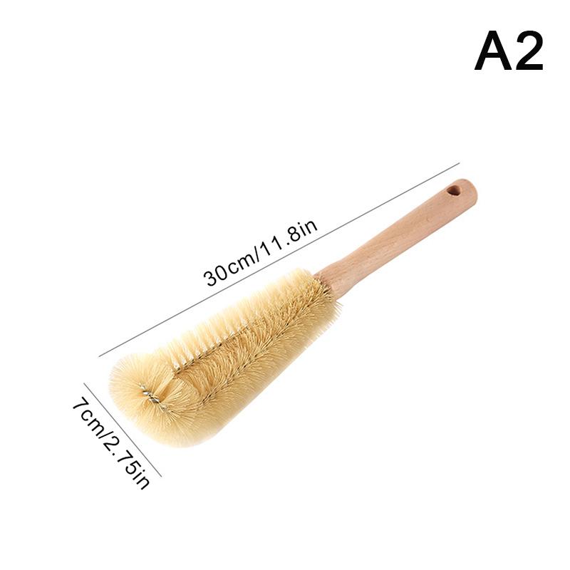 Kitchen Cleaning Tools Drink Bottles Glass Scrubbers Cleaning Brush Wooden Bottle Cleaning Brush With Long Handle