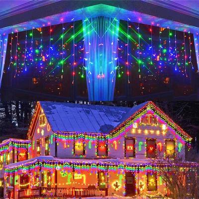 Weihnachtsgirlande, 5 m/10 m, LED-Vorhang, Eiszapfen-Lichterkette, Hochzeit, Weihnachtsdekoration, Lichterkette, Garten, Straße, Einkaufszentrum, Traufe, Außenlandschaft, dekorativ