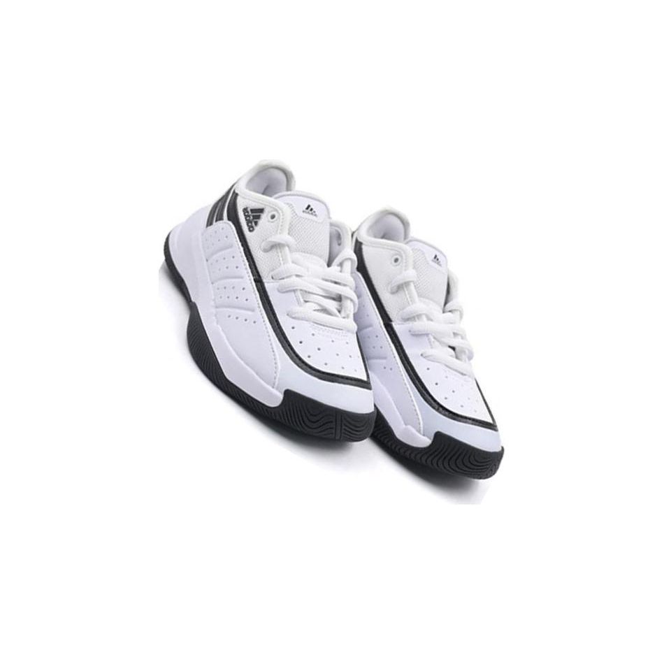 Adidas Front Court Synthetic Leather Non-Slip Durable Low-Top Kids Basketball Shoes Kids Basketball Shoes White Black ID8597