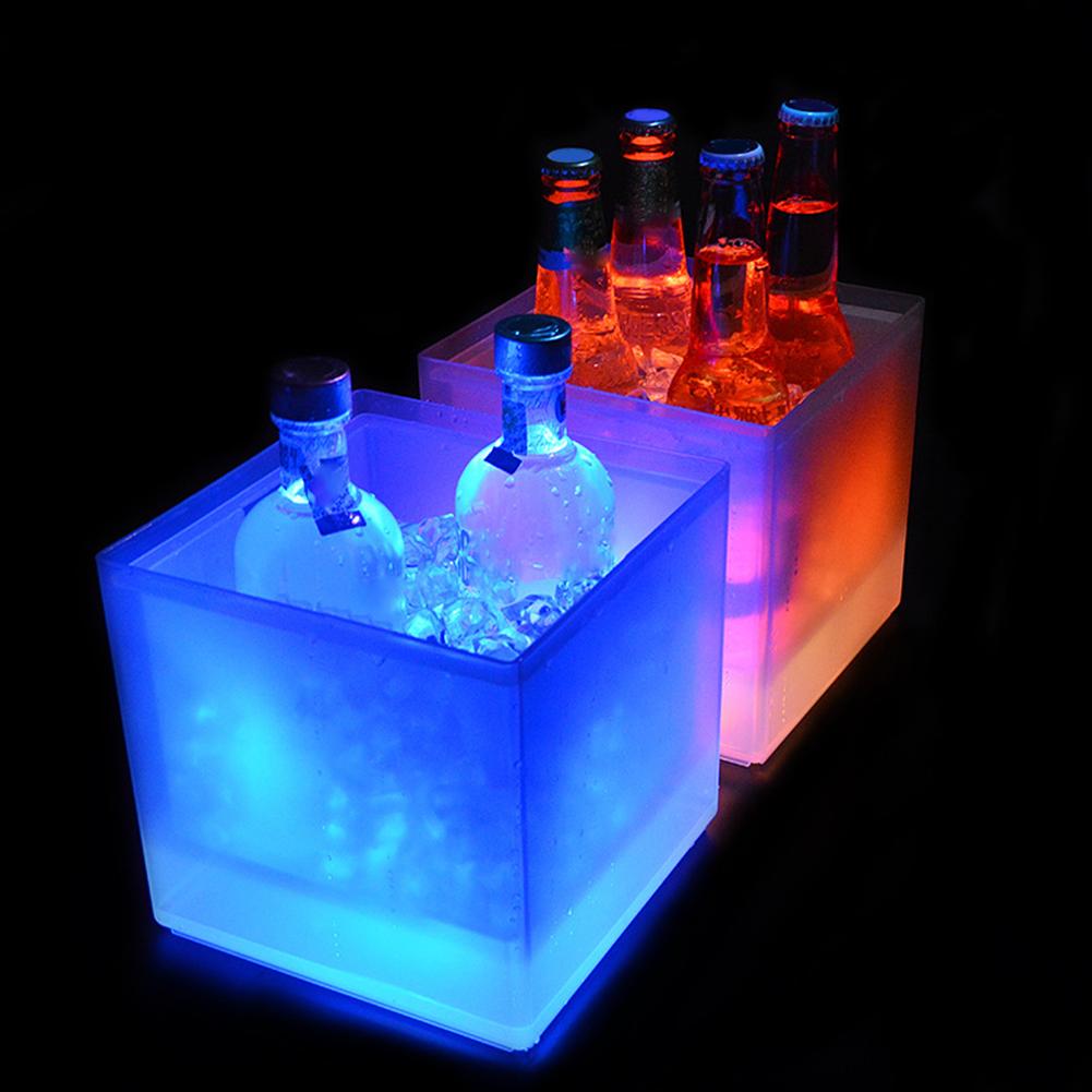 Double-Layer Beer Cooler Ice Buckets Square Champagne Wine Bucket for Nightclub Bar Party Pub Decoration