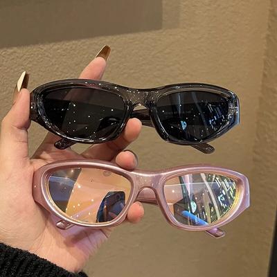 Novos óculos de sol esportivos Y2K Punk femininos de marca Designer Oval Goggle Homens Óculos de sol de luxo UV400 Espelho colorido Moda Eyewear