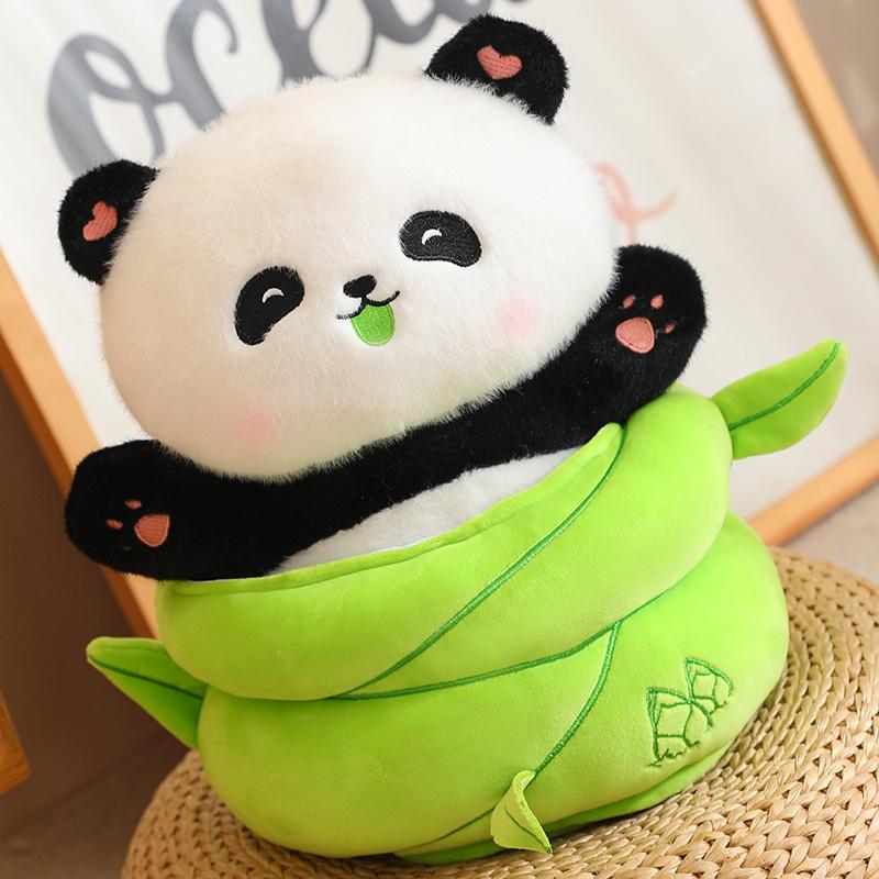 Non-Toxic Bamboo Shoot Panda Soft Plush Toy Cute Animal Panda Stuffed Plushies Home Sofa Throw Pillow Gifts For Kids Children