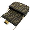 Great FENDI Nano bucket FF Logo Metal Zucca Pattern 2-Way Chain Shoulder Pouch Used