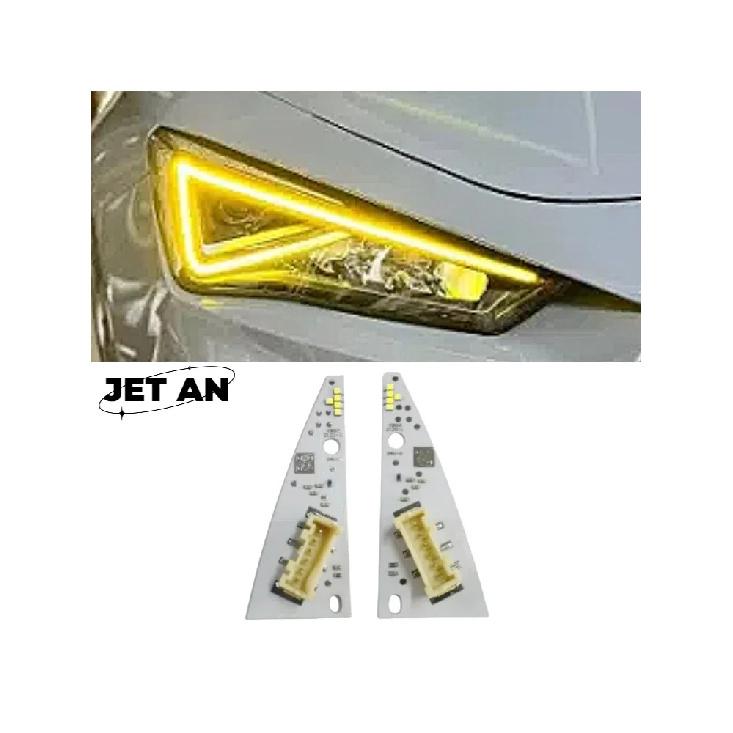 Yellow Angel Eye DRL LED Boards For SEAT Leon Formentor Cupra LED Headlight 5FJ941475 Daytime Running Light Module