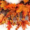 Herbst-Türkranz Herbsternte-Kränze Für Haustür Herbst-Bauernhaus-Kranz Mit Beeren und Ahornblatt Für Draußen