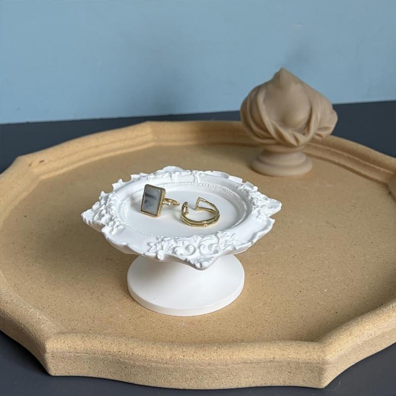 Lace Edge Silicone Tray Mold for DIY Resin Casting, Ornate Border Craft Mold Set for Display Tray, Plaster Plate and Home Styling Projects