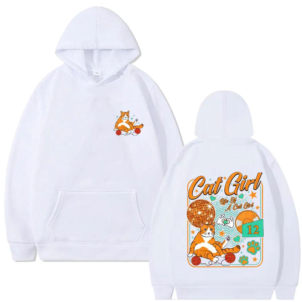 The Life of A Showgirl Hoodie Cat Girl Funny Meme Pullover Hoodies Men's Women's Fashion Casual Oversized Hooded Sweatshirt