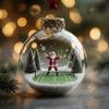 Noel Baba Asılı Süsleme Şeffaf Top Tenis Golf Futbol Basketbol Badminton Oynayan Santa Noel Ağacı Asılı Süs Kolye