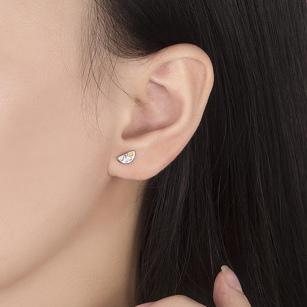 Fashion Earrings Round Rings Resin Crystal Epoxy Geometric Small Fresh Jewelry Stud Earrings