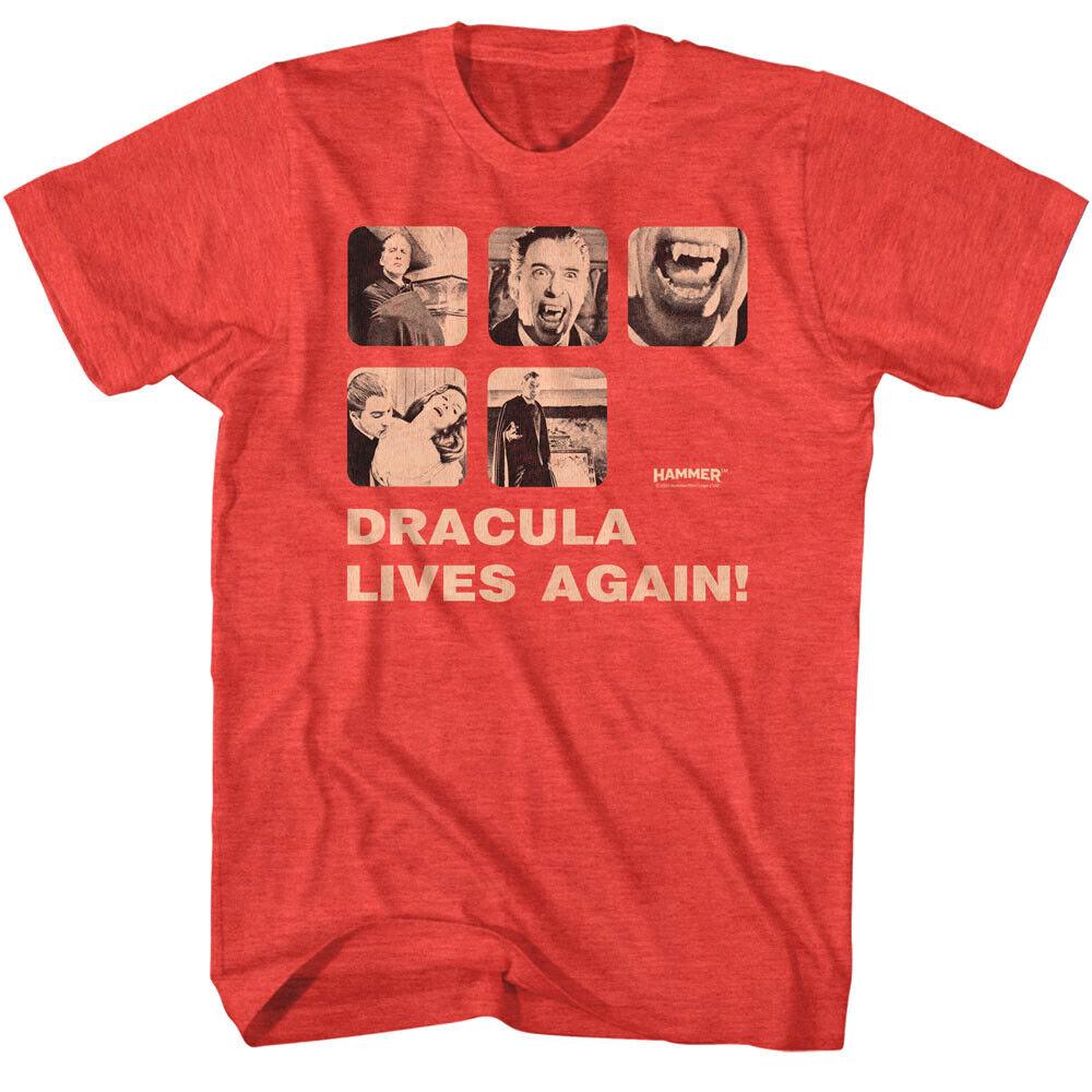 Dracula Lives Again Men S T Shirt Vampire Hammer Horror Christopher S разноцветный