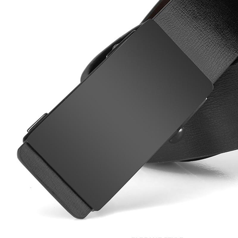 Men's Black Automatic Buckle Belt Spring Summer Casual Business Leather Belt