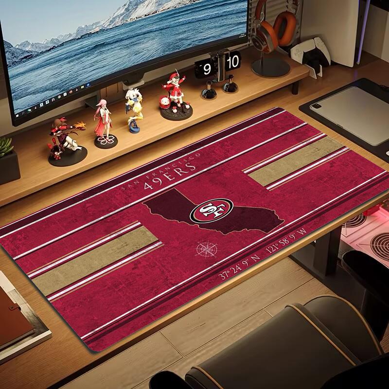 San Francisco 49Ers Mouse Pad Large Gaming Table Cushion Nonslip Laptop Tablet Big Mousepad Xxl Mat Mini Pc Playmat With Lock Edge