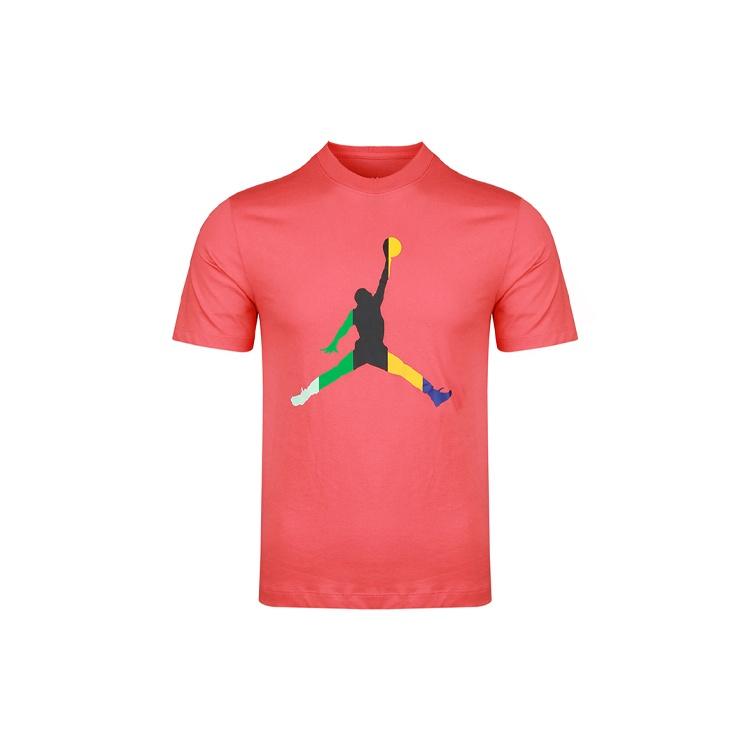 Men s Air Jordan Sport Dna Jumpman Round Neck Short Sleeve Coral Red T-Shirt CU1975-631 L