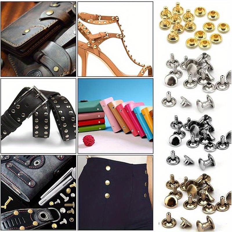 480 Sets Rivets for Leather, Leather Rivet Kit 4 Colors 3 Sizes Leather Rivets and Snaps for Leather Crafts
