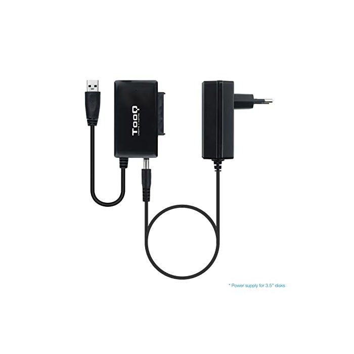 Adaptér USB 3.0 - TooQ - TQHDA-01A - SATA 2,5" a 3,5" - Včetně napájení - Černý