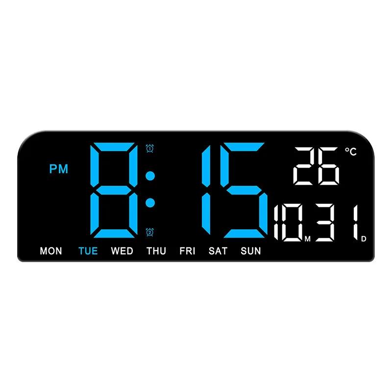 

LED Digital Alarm Clock with Sleep Button Adjustable Brightness 5 Modes Desk Wall Clock for Office Living Room Bedroom School синий