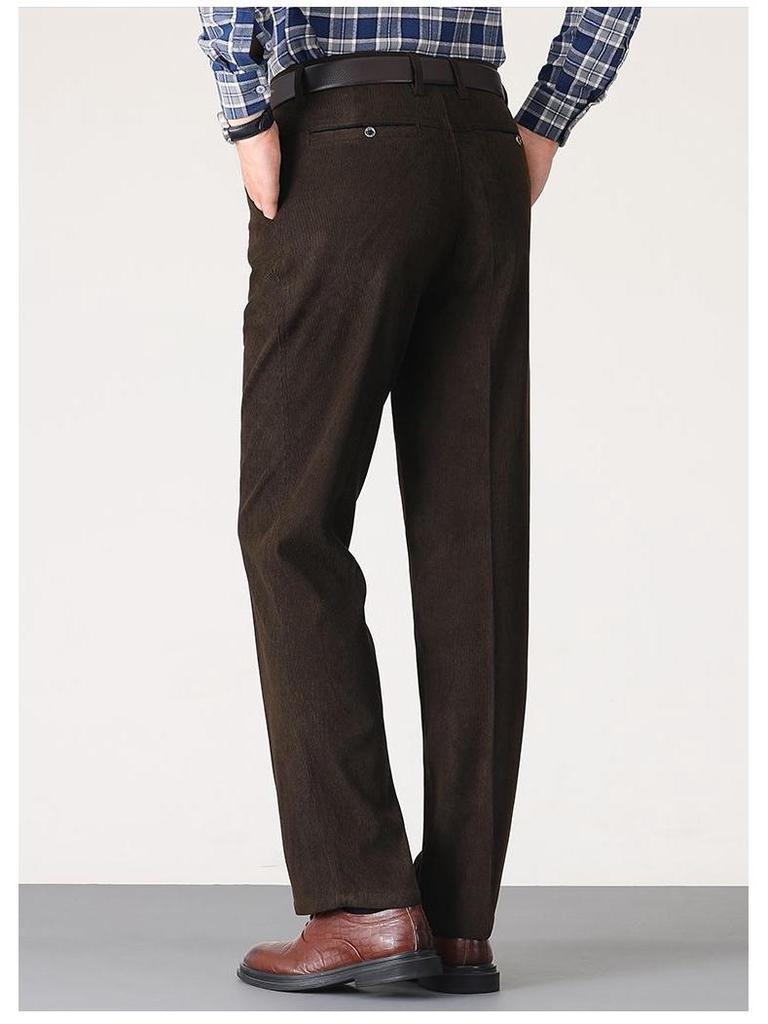Men's Autumn/Winter Corduroy Pants - Casual Long Trousers for Middle-Aged & Elderly