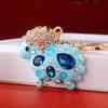 Lovely Rhinestone Sheep Keychain Durable Zinc Alloy Metal Key Ring Fashion Charm for Girls Handbag Birthday Gift