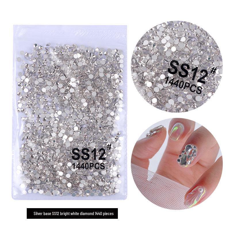 

Серебряно-белые чешские стразы AB Fantasy Color для дизайна ногтей с бриллиантами - Super Flash, с плоским дном, не опадают