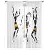African Dancers White Tulle Sheer Curtains for Living Room the Room Bedroom Kitchen Decoration Voile Organza Curtains