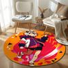 Folk Round Sun Multicolor Carpet, Non-Slip Floor Mat for Kitchen