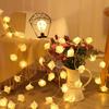 Pink Rose String Lights For Bedroom Battery Operated Flower LED Lights For Outside Romantic Home Dorm Room Festival Fairy Lights
