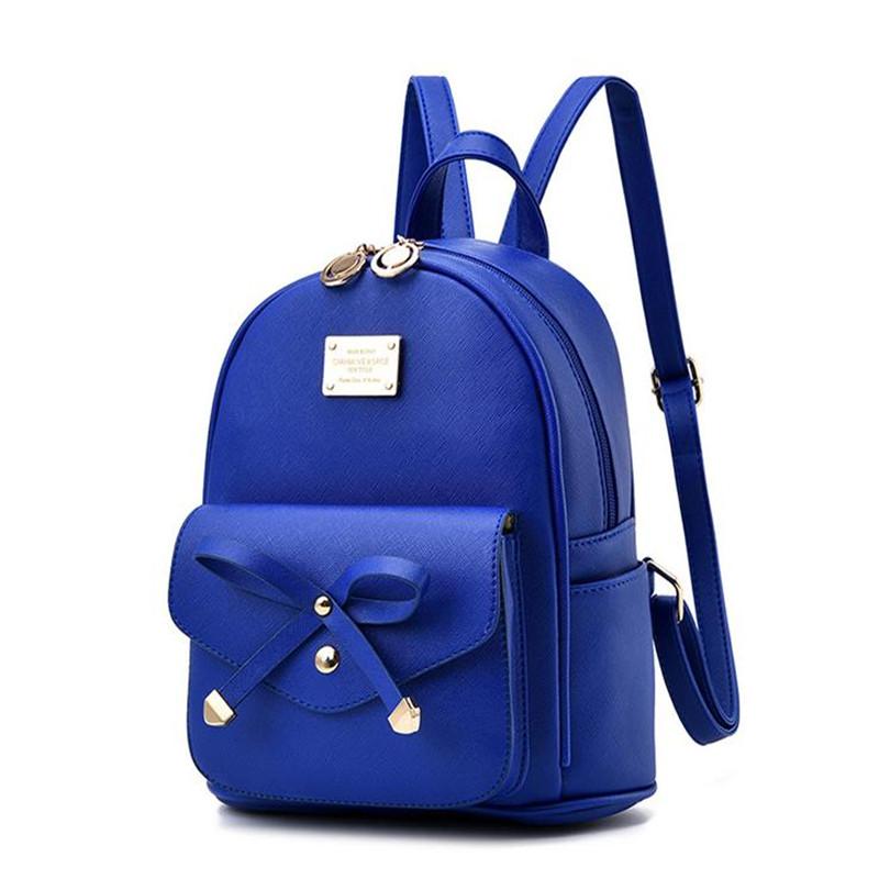 Buy Fashion PU Leather Bowknot Backpack 